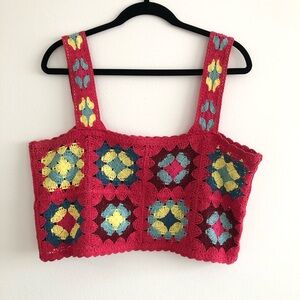 Multicolor Crochet Crop Top